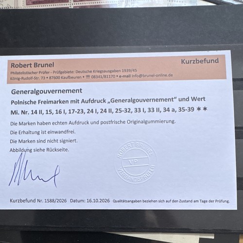 Generalgouvernement postfrisch