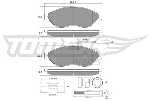 Tomex brakes bremsbelagsatz - tomex,