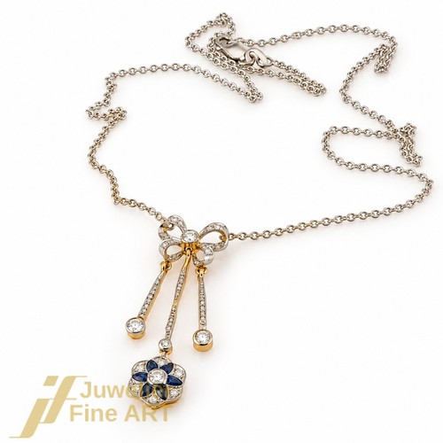Collier mit saphiren und - -,